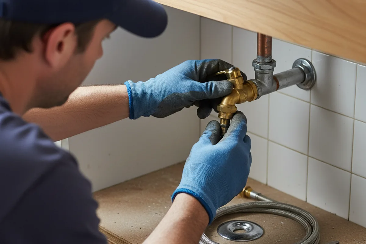Shutoff valve and fitting work during Emergency Plumbing in Sassamansville